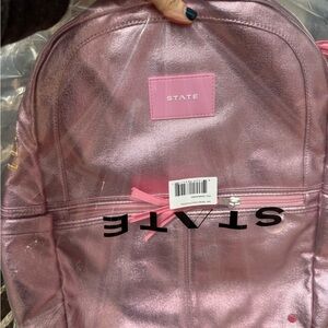 STATE Kane Metallic Pink Backpack